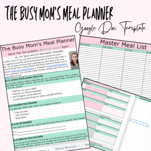 The Busy Mom's Meal Planner - Google Sheet